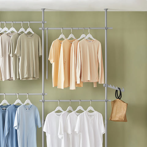 SoBuy KLS03-HG, Adjustable Wardrobe Organiser Clothes Storage Shelf System