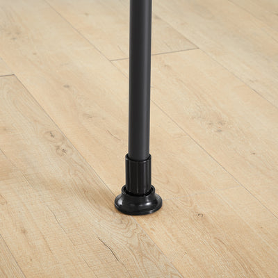SoBuy KLS03-II-SCH, Telescopic Clothes Rail, Heavy Duty Clothes Rack, Adjustable Open Wardrobe with Hanging Rails for Bedroom, Walk-in Closet Black W (124–226) x H (200–295) cm