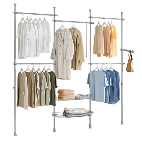 SoBuy KLS04-HG, Adjustable Wardrobe Organiser Clothes Storage Shelf System