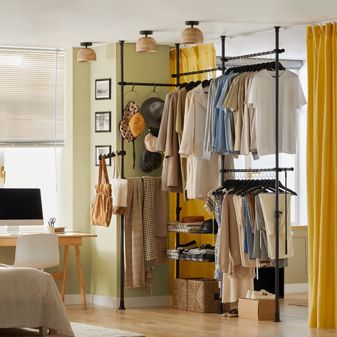 SoBuy KLS04-SCH, Adjustable Wardrobe Organiser Clothes Storage Shelf System