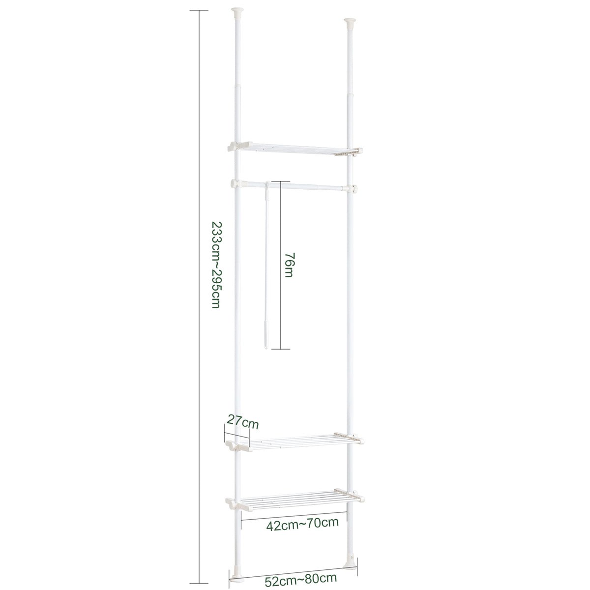 Pre-sale SoBuy KLS07-W, Adjustable Wardrobe Organiser Clothes Storage Shelf System, White