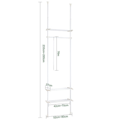 Pre-sale SoBuy KLS07-W, Adjustable Wardrobe Organiser Clothes Storage Shelf System, White
