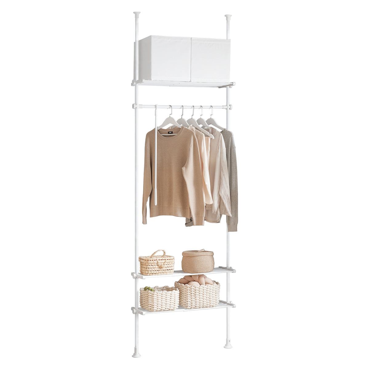 Pre-sale SoBuy KLS07-W, Adjustable Wardrobe Organiser Clothes Storage Shelf System, White