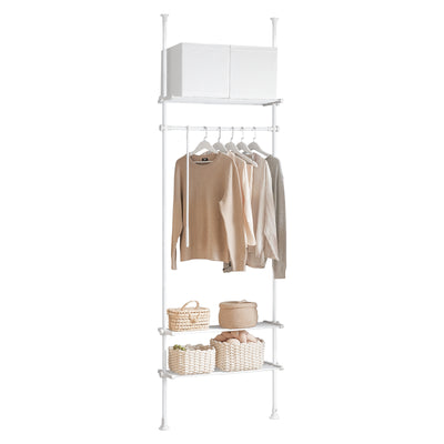 Pre-sale SoBuy KLS07-W, Adjustable Wardrobe Organiser Clothes Storage Shelf System, White
