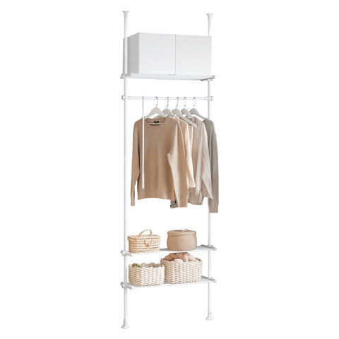 SoBuy KLS07-W, Adjustable Wardrobe Organiser Clothes Storage Shelf System