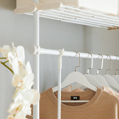 Pre-sale SoBuy KLS07-W, Adjustable Wardrobe Organiser Clothes Storage Shelf System, White