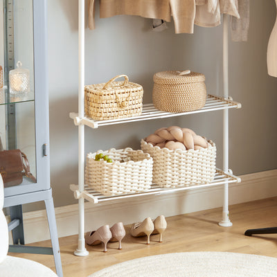 Pre-sale SoBuy KLS07-W, Adjustable Wardrobe Organiser Clothes Storage Shelf System, White