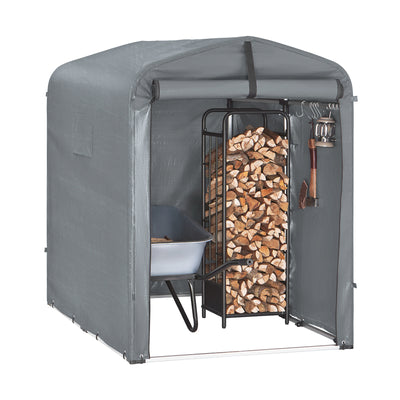 SoBuy KLS11-DG, Bike Storage Outdoor, Waterproof Bicycle Shelter, Outdoor Bike Storage Shed, Motorbike Storage Tent, Garden Shed for Bikes, Motorcycles, and Tools, Grey, 120x176x163 cm