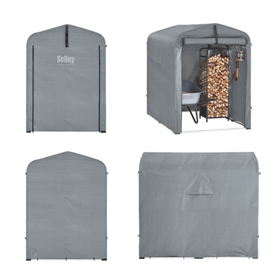 SoBuy KLS11-DG, Bike Storage Outdoor, Waterproof Bicycle Shelter, Outdoor Bike Storage Shed, Motorbike Storage Tent, Garden Shed for Bikes, Motorcycles, and Tools, Grey, 120x176x163 cm