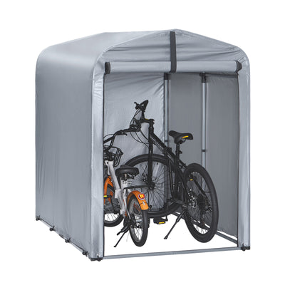 SoBuy KLS11-K, Bike Storage Outdoor, Waterproof Bicycle Shelter, Outdoor Bike Storage Shed, Motorbike Storage Tent, Garden Shed for Bikes, Motorcycles, and Tools, Silver, 120x176x163 cm