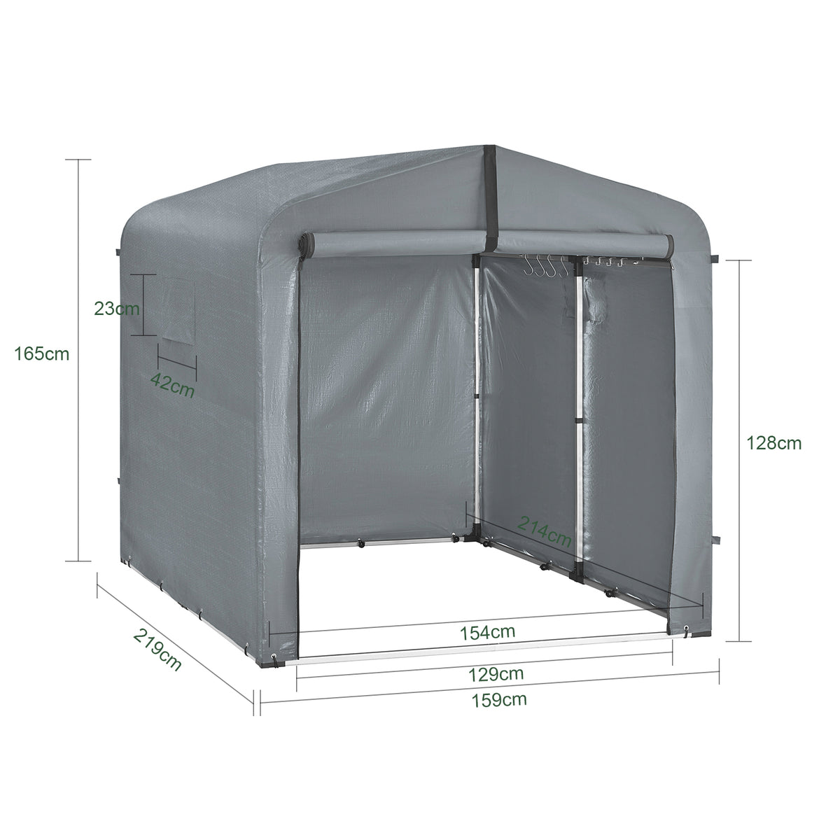Pre-sale SoBuy KLS11-L-DG, Bike Storage Outdoor, Waterproof Bicycle Shelter, Outdoor Bike Storage Shed, Motorbike Storage Tent, Garden Shed for Bikes, Motorcycles, and Tools, Grey, 159x165x219 cm