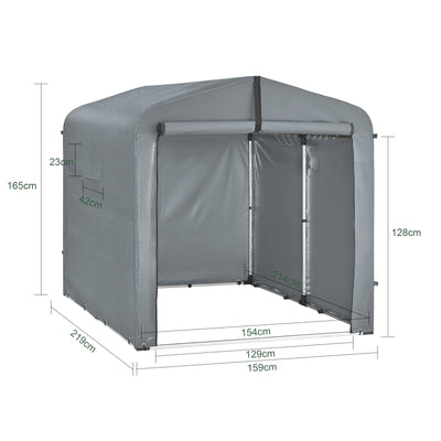 Pre-sale SoBuy KLS11-L-DG, Bike Storage Outdoor, Waterproof Bicycle Shelter, Outdoor Bike Storage Shed, Motorbike Storage Tent, Garden Shed for Bikes, Motorcycles, and Tools, Grey, 159x165x219 cm
