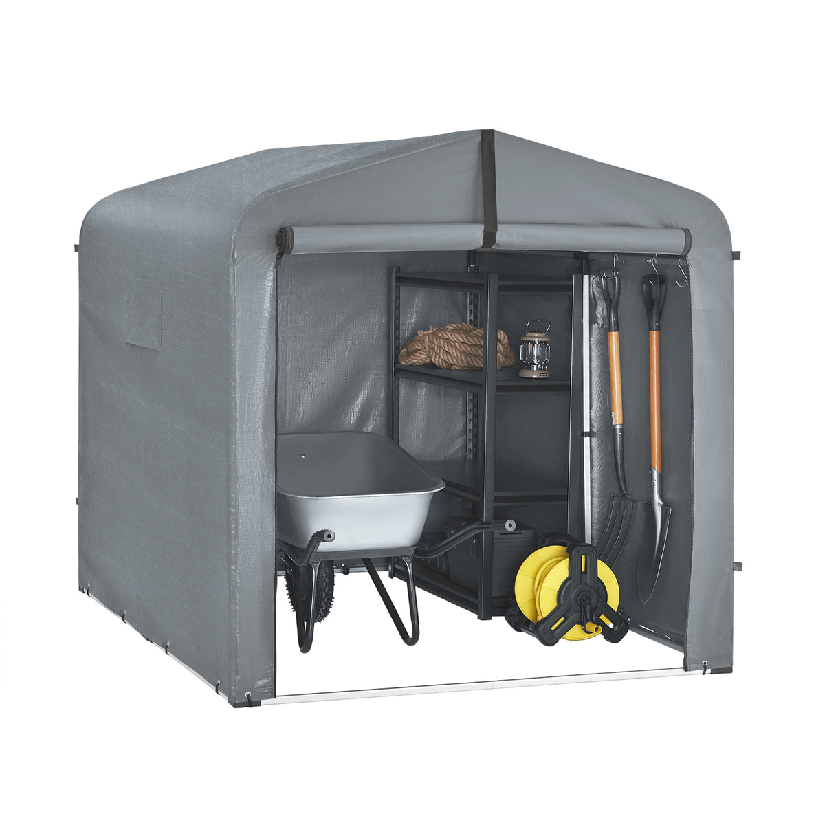Pre-sale SoBuy KLS11-L-DG, Bike Storage Outdoor, Waterproof Bicycle Shelter, Outdoor Bike Storage Shed, Motorbike Storage Tent, Garden Shed for Bikes, Motorcycles, and Tools, Grey, 159x165x219 cm
