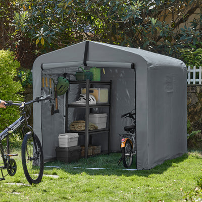 Pre-sale SoBuy KLS11-L-DG, Bike Storage Outdoor, Waterproof Bicycle Shelter, Outdoor Bike Storage Shed, Motorbike Storage Tent, Garden Shed for Bikes, Motorcycles, and Tools, Grey, 159x165x219 cm