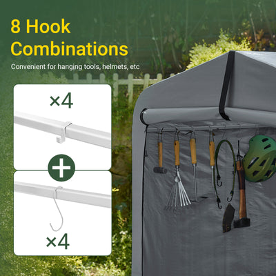 Pre-sale SoBuy KLS11-L-DG, Bike Storage Outdoor, Waterproof Bicycle Shelter, Outdoor Bike Storage Shed, Motorbike Storage Tent, Garden Shed for Bikes, Motorcycles, and Tools, Grey, 159x165x219 cm