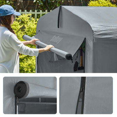 Pre-sale SoBuy KLS11-L-DG, Bike Storage Outdoor, Waterproof Bicycle Shelter, Outdoor Bike Storage Shed, Motorbike Storage Tent, Garden Shed for Bikes, Motorcycles, and Tools, Grey, 159x165x219 cm