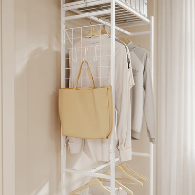 SoBuy KLS21-W, Heavy Duty Clothes Rail with Shelves on Wheels, White, 60x32x175cm - view 12