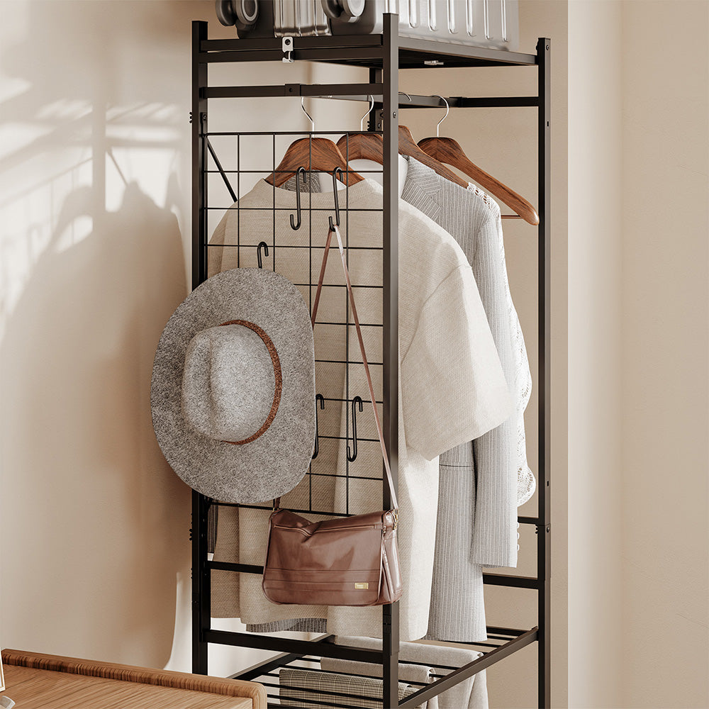 SoBuy KLS23-SCH, Clothes Rail with Shelf & Drawer on Wheels, Shoe Rack, Dark Gray, 60x32x175cm - view 11