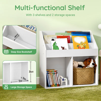 SoBuy KMB01-II-W, Children Kids Bookcase Storage Display Rack Organizer Holder, White