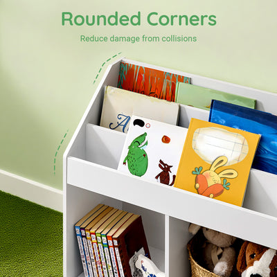 SoBuy KMB01-II-W, Children Kids Bookcase Storage Display Rack Organizer Holder, White