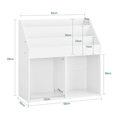 SoBuy KMB01-II-W, Children Kids Bookcase Storage Display Rack Organizer Holder, White