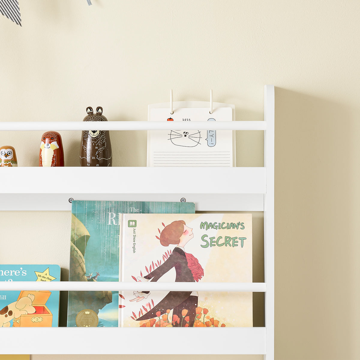 SoBuy KMB08-II-W, Kids Bookshelf Children's Bookcase 4 Tier Book Storage Rack, Wall Bookshelf Toy Storage Unit for Nursery or Playroom Kids Bedroom Furniture White 80x12x118cm