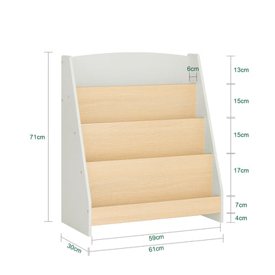 SoBuy KMB106-HG, Children Kids Bookcase Bookshelf Storage Shelf with 4 Shelves, Grey