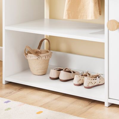 SoBuy KMB110-W, Children Kids Wardrobe Closet Children Clothes Rack with Hanging Rail, White