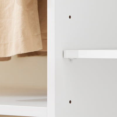 SoBuy KMB110-W, Children Kids Wardrobe Closet Children Clothes Rack with Hanging Rail, White