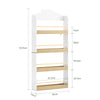 SoBuy KMB121-WN, Kids Bookshelf Children's Bookcase 4 Tier Book Storage Rack, Wall Bookshelf Toy Storage Unit for Nursery or Playroom Kids Bedroom Furniture White and Natural 60x15x130.5 cm