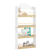 SoBuy KMB121-WN, Kids Bookshelf Children's Bookcase 4 Tier Book Storage Rack, Wall Bookshelf Toy Storage Unit for Nursery or Playroom Kids Bedroom Furniture White and Natural 60x15x130.5 cm
