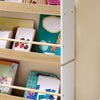 SoBuy KMB121-WN, Kids Bookshelf Children's Bookcase 4 Tier Book Storage Rack, Wall Bookshelf Toy Storage Unit for Nursery or Playroom Kids Bedroom Furniture White and Natural 60x15x130.5 cm