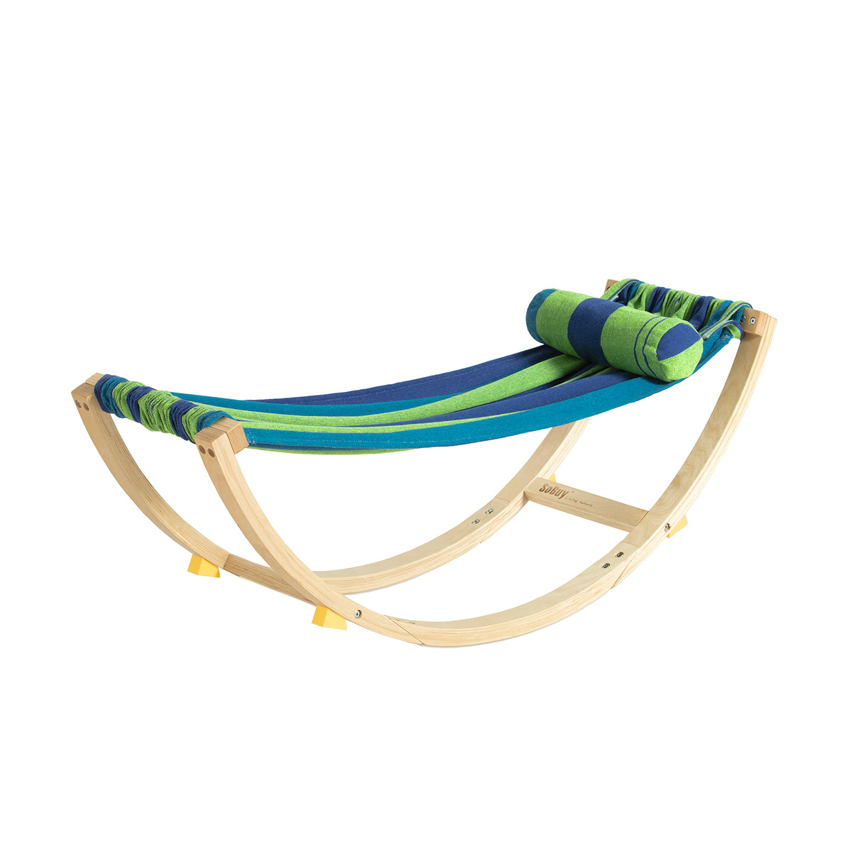 SoBuy KMB16-J, Kids Hammock with Stand, Kids Rocking Chair, Sensory Swing Indoor, Colourful Fabric Baby Hammock with Safety Catches 122x36x48cm