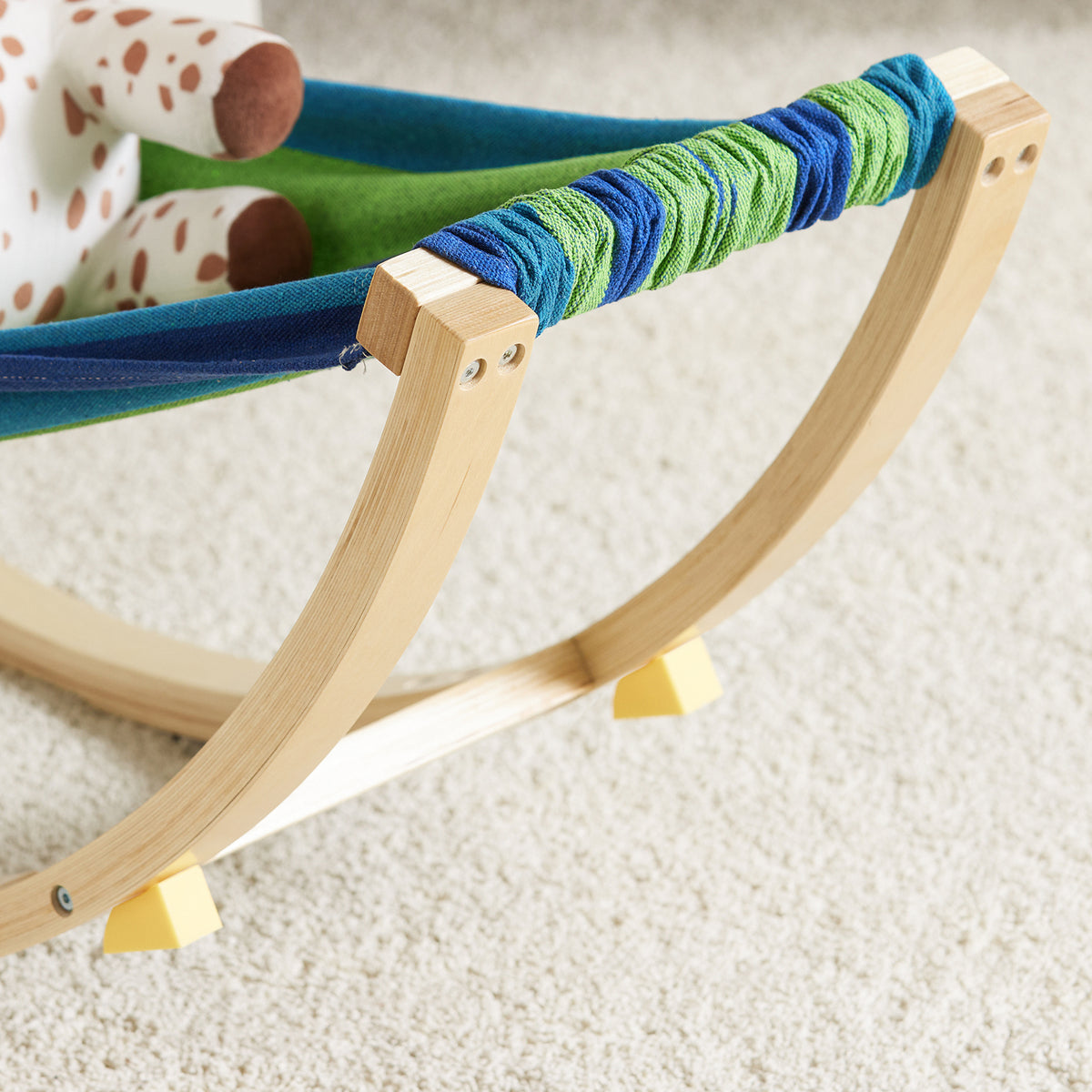 SoBuy KMB16-J, Kids Hammock with Stand, Kids Rocking Chair, Sensory Swing Indoor, Colourful Fabric Baby Hammock with Safety Catches 122x36x48cm