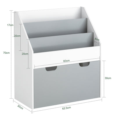 SoBuy KMB17-HG, Children Kids Bookcase Storage Display Rack Organizer Holder, Grey-clearance