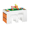 SoBuy KMB75-W, Children Table and 2 Stools, Play Table Activity Table Set for Building Blocks