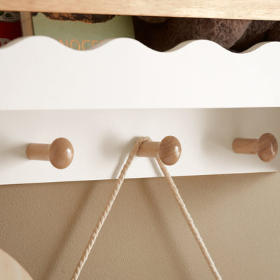 SoBuy KMB78-W, Wall Mounted Storage Shelf Children Kids Book Shelf Toy Shelf Coat Rack, White