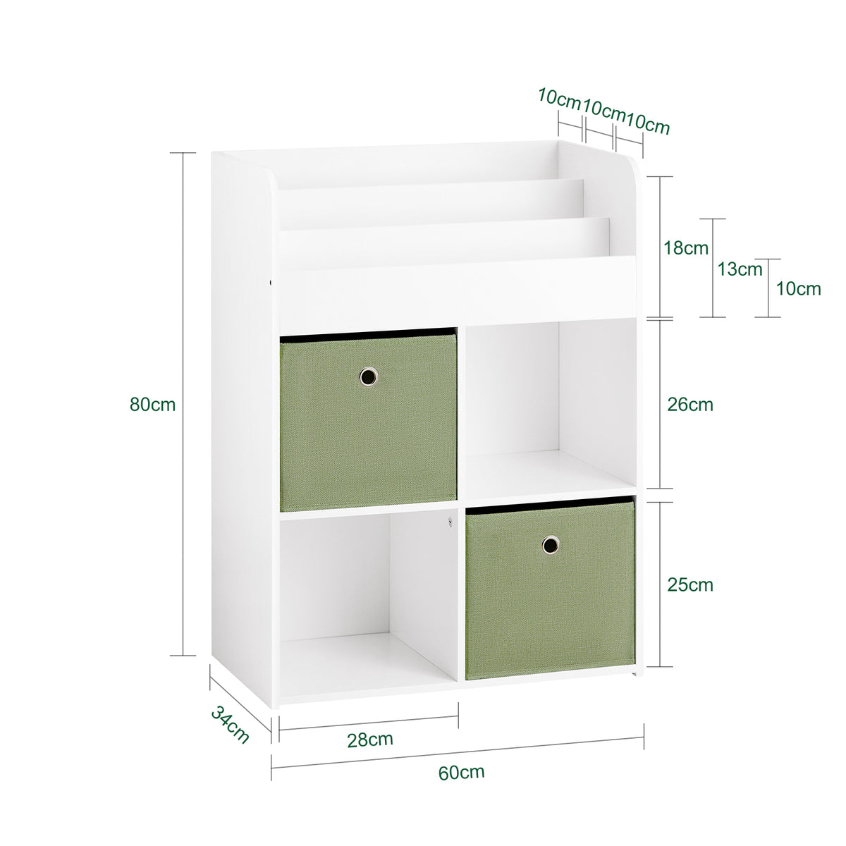 SoBuy KMB79-W, Children Kids Bookcase Book Shelf Toy Shelf Kids Storage Shelf, White