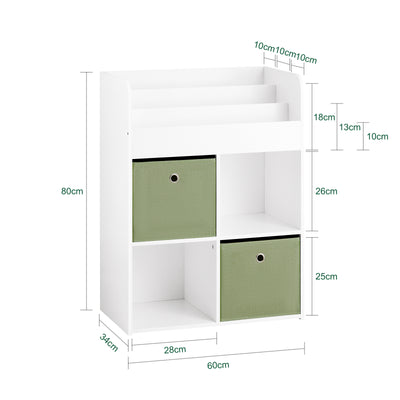 SoBuy KMB79-W, Children Kids Bookcase Book Shelf Toy Shelf Kids Storage Shelf, White