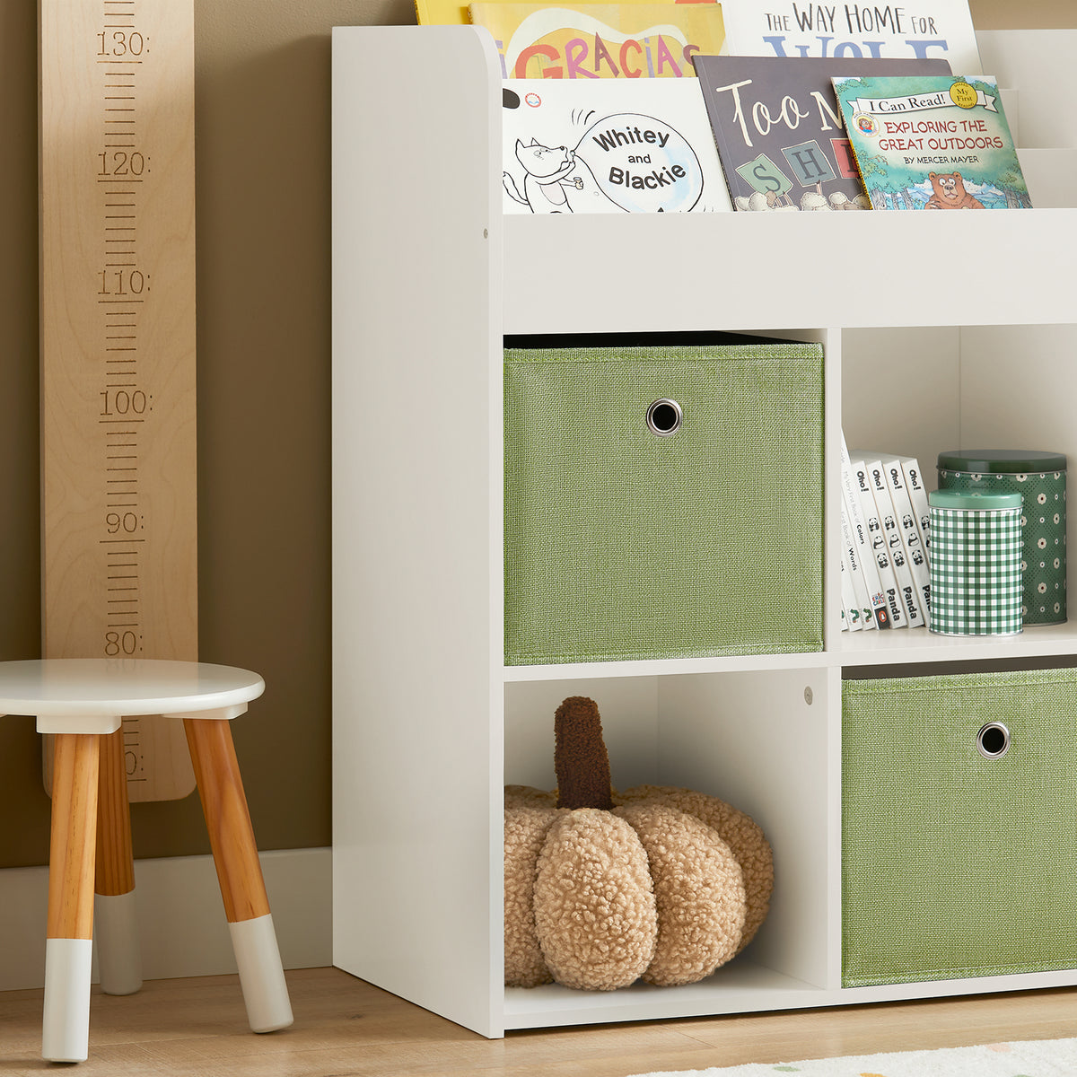 SoBuy KMB79-W, Children Kids Bookcase Book Shelf Toy Shelf Kids Storage Shelf, White