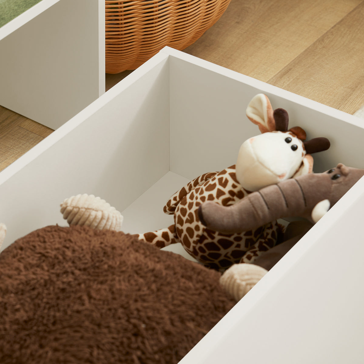 SoBuy KMB80-W, Children Kids Storage Bench with Mobile Storage Chest, Toy Chest Toy Box Storage Cabinet, White