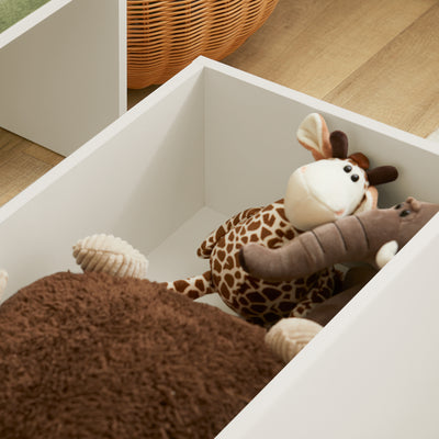 SoBuy KMB80-W, Children Kids Storage Bench with Mobile Storage Chest, Toy Chest Toy Box Storage Cabinet, White