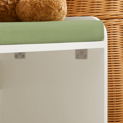 SoBuy KMB80-W, Children Kids Storage Bench with Mobile Storage Chest, Toy Chest Toy Box Storage Cabinet, White