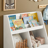 SoBuy KMB83-W, Children Kids Bookcase Book Shelf Toy Shelf Storage Shelf Organizer with Storage Chest on Wheels