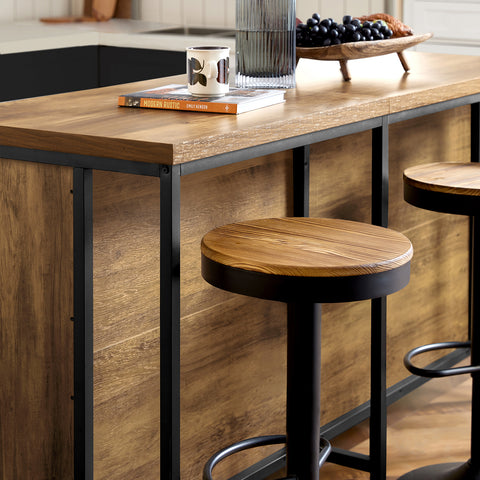 SoBuy KNL01-F, Kitchen Island Cupboard Sideboard Breakfast Dining Bar Table Bar Cabinet