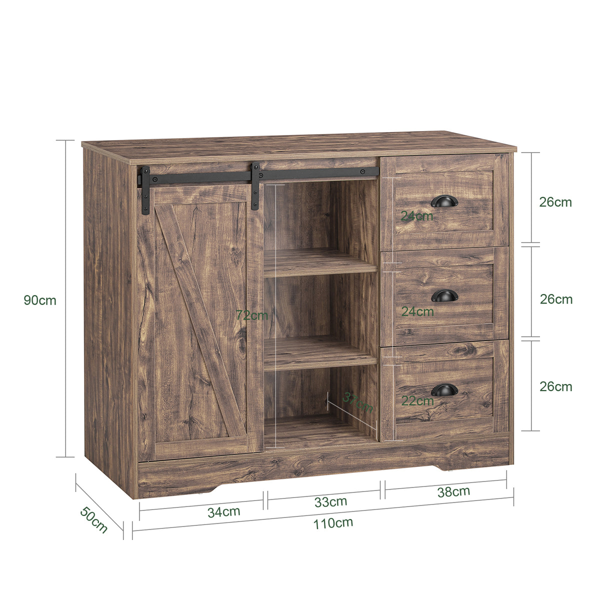 SoBuy KNL08-N, Kitchen Island Kitchen Cabinet Sideboard Kitchen Breakfast Dining Bar Table Bar Cabinet, Wood