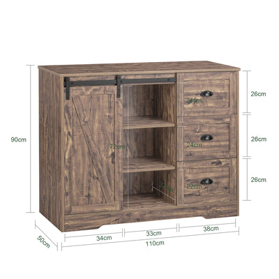 SoBuy KNL08-N, Kitchen Island Kitchen Cabinet Sideboard Kitchen Breakfast Dining Bar Table Bar Cabinet, Wood