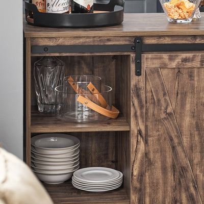 SoBuy KNL08-N, Kitchen Island Kitchen Cabinet Sideboard Kitchen Breakfast Dining Bar Table Bar Cabinet, Wood