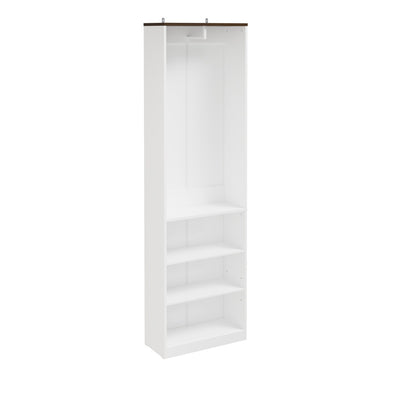 SoBuy KSB02-W, Freestanding Open Wardrobe with Shelves, Narrow Cupboard, White, 55x25x187cm - view 1