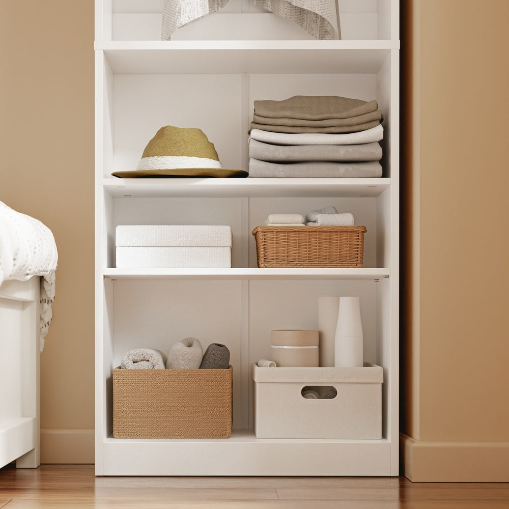 SoBuy KSB02-W, Freestanding Open Wardrobe with Shelves, Narrow Cupboard, White, 55x25x187cm - view 9
